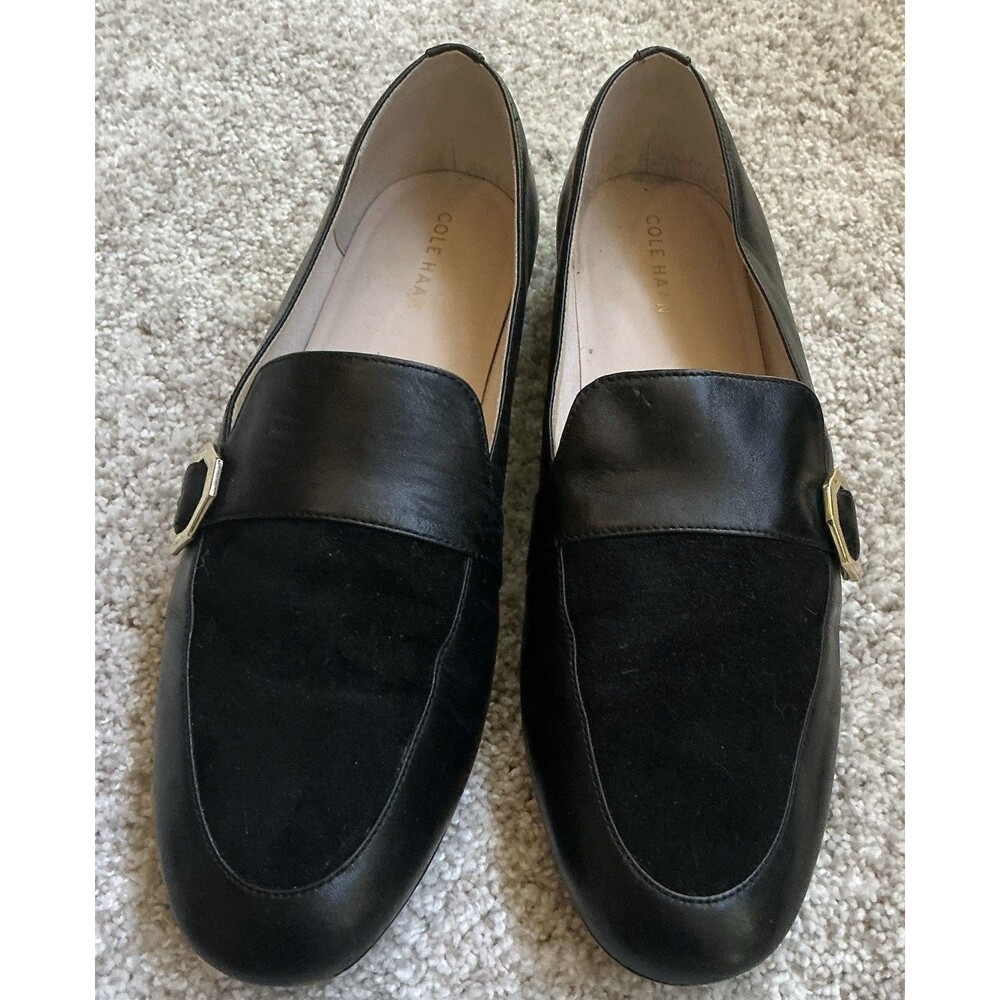 Cole Haan Black Women’s Loafers Mix Leather Suede Size 8.5